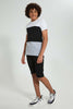 Redtag-White-Color-Block-T-Shirt-All-Over-Prints-Senior-Boys-9 to 14 Years