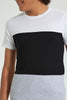 Redtag-White-Color-Block-T-Shirt-All-Over-Prints-Senior-Boys-9 to 14 Years