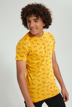 Load image into Gallery viewer, Redtag-Mustard-Stateboard-Allover-Print-T-Shirt-All-Over-Prints-Senior-Boys-9 to 14 Years
