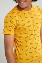 Load image into Gallery viewer, Redtag-Mustard-Stateboard-Allover-Print-T-Shirt-All-Over-Prints-Senior-Boys-9 to 14 Years
