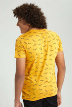 Load image into Gallery viewer, Redtag-Mustard-Stateboard-Allover-Print-T-Shirt-All-Over-Prints-Senior-Boys-9 to 14 Years
