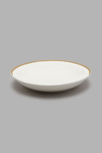 Redtag-White-Coupe-Dinner-Set-With-Gold-Rim-(-20-Piece)-Colour:White,-Filter:Home-Dining,-HMW-DIN-Crockery-Sets,-New-In,-New-In-HMW-DIN,-Non-Sale,-S22A,-Section:Homewares-Home-Dining-