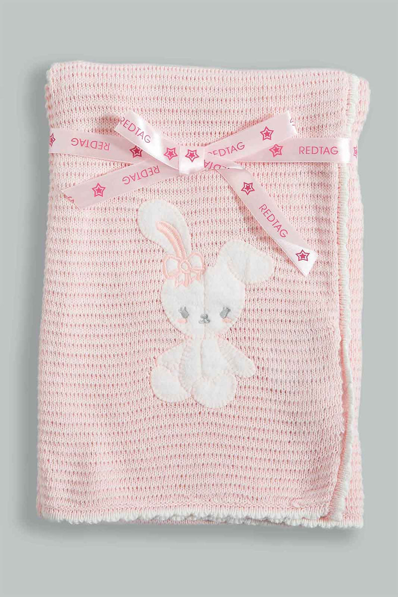 Redtag-White-Sweater-Blanket-Baby-Blankets-Baby-0 to 12 Months