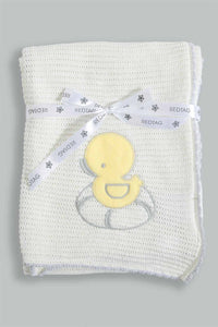 Redtag-Grey-Sweater-Blanket-Baby-Blankets-Baby-0 to 12 Months