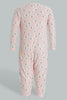 Redtag-Pink--Alphabets-Fleece-Romper-Rompers-Baby-0 to 12 Months