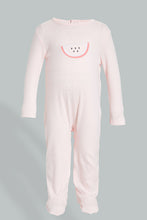 Load image into Gallery viewer, Redtag-Pink-And-White-Watermelon-Printed-2-Pack-Romper-Sleepsuits-Baby-0 to 12 Months
