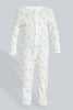 Redtag-Grey-And-White-Sheep--Printed-2-Pack-Romper-Sleepsuits-Baby-0 to 12 Months