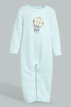 تنزيل الصورة على معرض الصور، Redtag-Mint-And-Yellow-Baloon-2-Pack-Quilted-Jacquard-Romper-Rompers-Baby-0 to 12 Months
