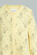 تنزيل الصورة على معرض الصور، Redtag-Mint-And-Yellow-Baloon-2-Pack-Quilted-Jacquard-Romper-Rompers-Baby-0 to 12 Months
