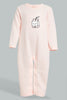 Redtag-Peach-Milk-2-Pack-Quilted-Jacquard-Romper-Rompers-Baby-0 to 12 Months