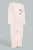 Redtag-Peach-Milk-2-Pack-Quilted-Jacquard-Romper-Rompers-Baby-0 to 12 Months