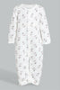 Redtag-Peach-Milk-2-Pack-Quilted-Jacquard-Romper-Rompers-Baby-0 to 12 Months