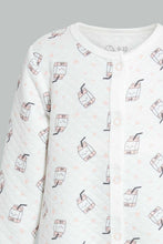 Load image into Gallery viewer, Redtag-Peach-Milk-2-Pack-Quilted-Jacquard-Romper-Rompers-Baby-0 to 12 Months
