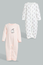 Load image into Gallery viewer, Redtag-Peach-Milk-2-Pack-Quilted-Jacquard-Romper-Rompers-Baby-0 to 12 Months
