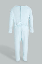 Load image into Gallery viewer, Redtag-Blue-Veloure-Sleep-Suit-Sleepsuits-Baby-0 to 12 Months
