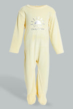 Load image into Gallery viewer, Redtag-Yellow-Veloure-Sleep-Suit-Sleepsuits-Baby-0 to 12 Months
