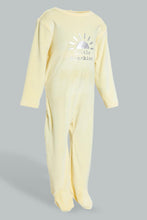 Load image into Gallery viewer, Redtag-Yellow-Veloure-Sleep-Suit-Sleepsuits-Baby-0 to 12 Months
