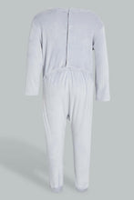 Load image into Gallery viewer, Redtag-Grey-Veloure-Sleep-Suit-Sleepsuits-Baby-0 to 12 Months
