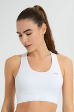 تنزيل الصورة على معرض الصور، Redtag-White-Sports-Bra-Active-Tees-Women&#39;s-
