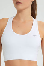 تنزيل الصورة على معرض الصور، Redtag-White-Sports-Bra-Active-Tees-Women&#39;s-
