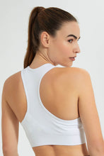 تنزيل الصورة على معرض الصور، Redtag-White-Sports-Bra-Active-Tees-Women&#39;s-
