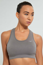 تنزيل الصورة على معرض الصور، Redtag-Charcoal-Sports-Bra-Character-Women&#39;s-0
