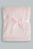 Redtag-Pink-Cloud-Embossed-Sherpa-Blanket-Baby-Blankets-Baby-0 to 12 Months