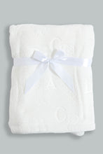 Load image into Gallery viewer, Redtag-White-Embossed-Alphabets-Sherpa-Blanket-Baby-Blankets-Baby-0 to 12 Months
