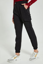 تنزيل الصورة على معرض الصور، Redtag-Black-Jogger-With-Cargo-Pockets-Trousers-Women&#39;s-
