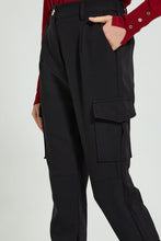 تنزيل الصورة على معرض الصور، Redtag-Black-Jogger-With-Cargo-Pockets-Trousers-Women&#39;s-
