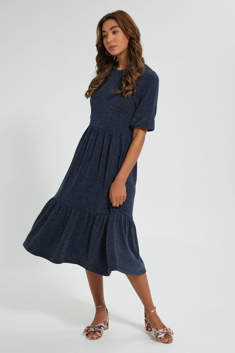 Redtag-Navy-Tiered-Dress-Dresses-Women's-0