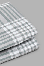 Load image into Gallery viewer, Redtag-Grey-Check-Printed-Fitted-Sheet(Twin-Size)-Fitted-Sheets-Home-Bedroom-
