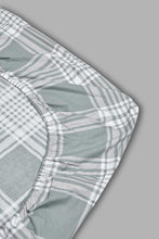 Load image into Gallery viewer, Redtag-Grey-Check-Printed-Fitted-Sheet(Twin-Size)-Fitted-Sheets-Home-Bedroom-
