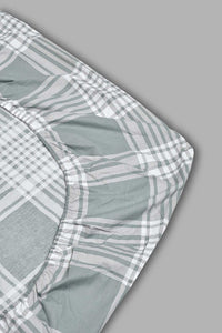 Redtag-Grey-Check-Printed-Fitted-Sheet(Twin-Size)-Fitted-Sheets-Home-Bedroom-