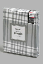 Load image into Gallery viewer, Redtag-Grey-Check-Printed-Fitted-Sheet(Twin-Size)-Fitted-Sheets-Home-Bedroom-
