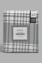 Load image into Gallery viewer, Redtag-Grey-Check-Printed-Fitted-Sheet(Twin-Size)-Fitted-Sheets-Home-Bedroom-
