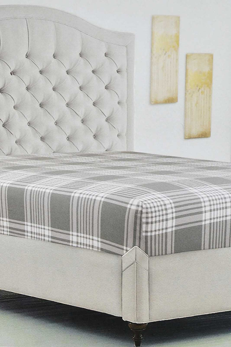 Redtag-Grey-Stripe-Printed-Fitted-Sheet(Double-Size)-Fitted-Sheets-Home-Bedroom-