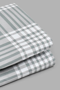 Redtag-Grey-Stripe-Printed-Fitted-Sheet(Double-Size)-Fitted-Sheets-Home-Bedroom-