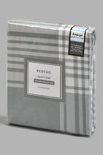 Load image into Gallery viewer, Redtag-Grey-Stripe-Printed-Fitted-Sheet(Double-Size)-Fitted-Sheets-Home-Bedroom-
