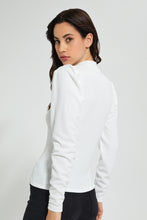 تنزيل الصورة على معرض الصور، Redtag-White-Hi-Neck-Ribbed-Jersey-Top-Tops-Women&#39;s-
