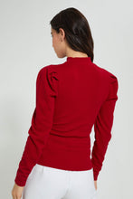 تنزيل الصورة على معرض الصور، Redtag-Red-Hi-Neck-Ribbed-Jersey-Top-Tops-Women&#39;s-
