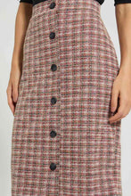 Load image into Gallery viewer, Multicolour Front Button Pencil Skirt
