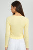 Redtag-Yellow-Rib-L/S-T-Shirt-With-Placement-Embroidery-Active-Tees-Women's-