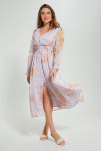 Redtag-Floral-Print-Wrap-Midi-Dress-Dresses-Women's-