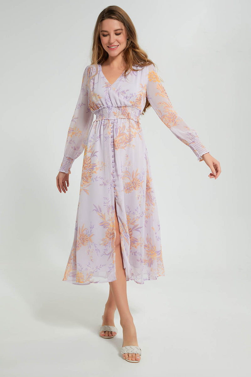 Redtag-Floral-Print-Wrap-Midi-Dress-Dresses-Women's-