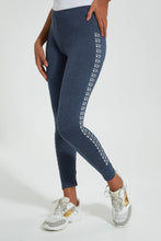 Load image into Gallery viewer, Redtag-Grey-Skinny-Side-Print-Legging-Leggings-Women&#39;s-0
