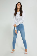 Load image into Gallery viewer, Redtag-White-Rib-Allover-Printed-Long-Sleeve-T-Shirt-Active-Tees-Women&#39;s-
