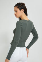 Load image into Gallery viewer, Redtag-Red-Rib-Plain-Long-Sleeve-T-Shirt-Active-Tees-Women&#39;s-

