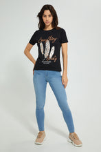 تنزيل الصورة على معرض الصور، Redtag-Black-Photographic-Print-T-Shirt-Active-Tees-Women&#39;s-
