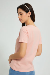 Redtag-Mustard-Photographic-Print-T-Shirt-Active-Tees-Women's-